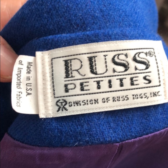 Vintage 80’s wool royal blue blazer - Picture 5 of 6